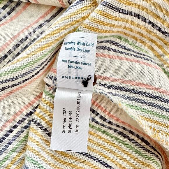 Marine Layer Laney Stripe Tiered Cotton Mini Dress in Beachy Stripe, XL - Picture 11 of 12